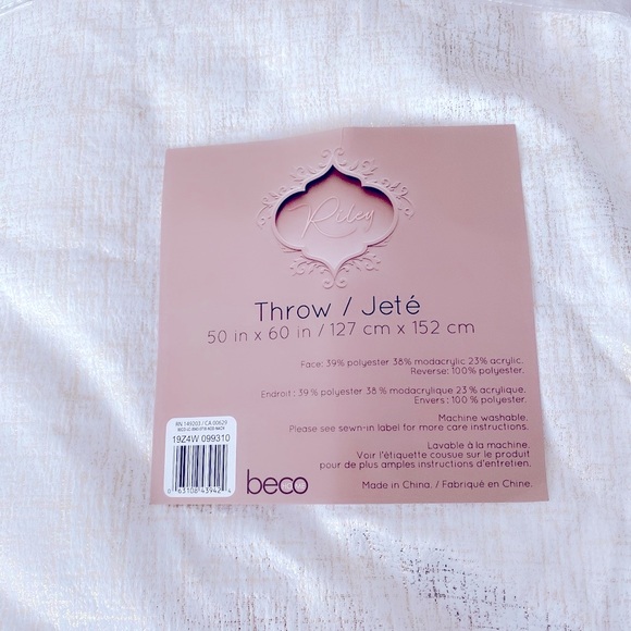 Beco Home Metallic Velvet Gold White Fur Throw Blanket 50x60 - Picture 1 of 6